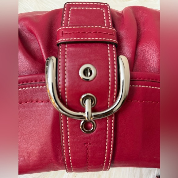 Coach Cherry Red Leather Shoulder Bag #F15204 - Picture 10 of 15